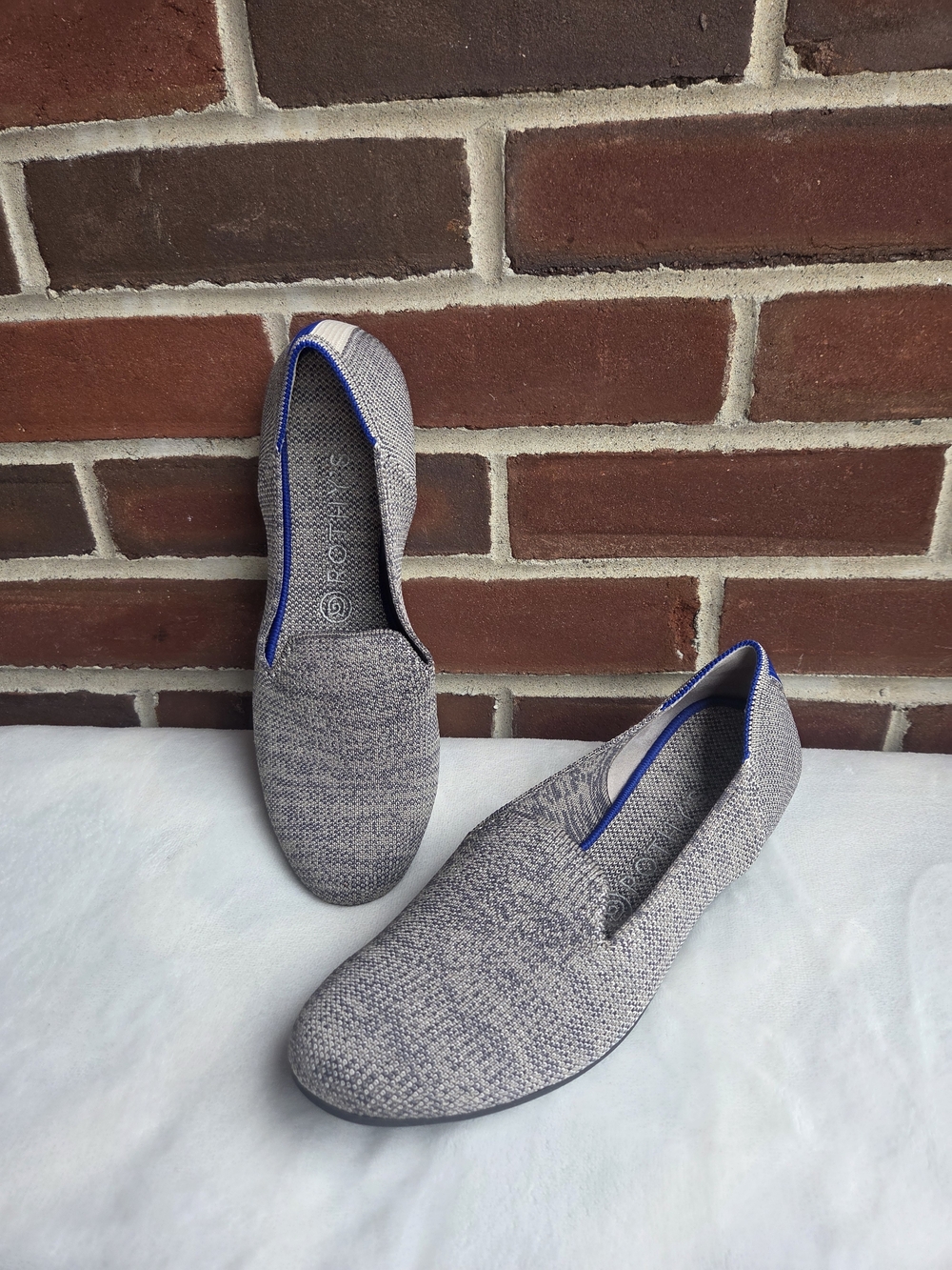 Rothy’s The Loafer Gray Blue Knit Slip On Flats Women’s Size 9